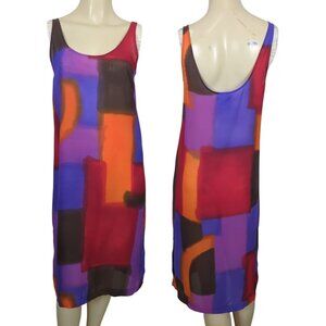 Aquasuit by Gruppo LA PERLA sleeveless colorblock Summer Shift dress sz 42 sz M